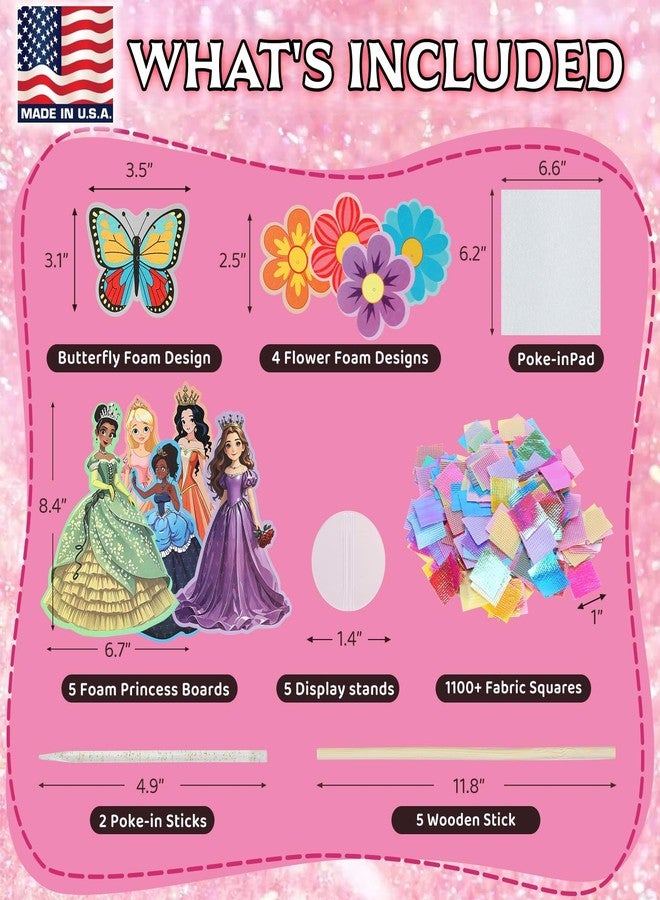 R RUCKERCO Poke Art Princess Kit Gift 10 Pcs Set,Crafts For Kids Ages 4-8, Diy Craft Kits With & Arts And Crafts For Kids.4, 5, 6, 7, 8, 9,10 Christmas Thanksgiving Birthday Gift Stitch Gifts For Girls - Image 3